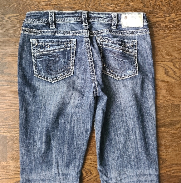 Silver Jeans Aiko Bootcut  Stylish Blue Distressed Women's Jeans Sz.31/33 - Picture 4 of 11